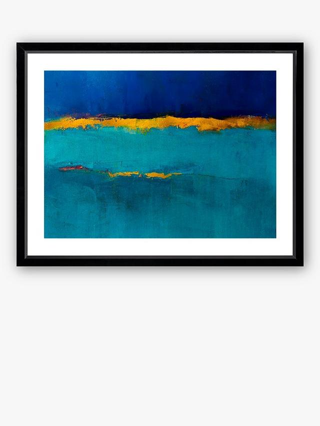 Brookpace Lascelles Texture 1 Framed Abstract Art Print 66 x 86cm - Blue