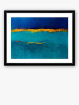 Brookpace Lascelles Texture 1 Framed Abstract Art Print 66 x 86cm - Blue
