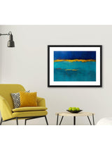 Brookpace Lascelles Texture 1 Framed Abstract Art Print 66 x 86cm - Blue
