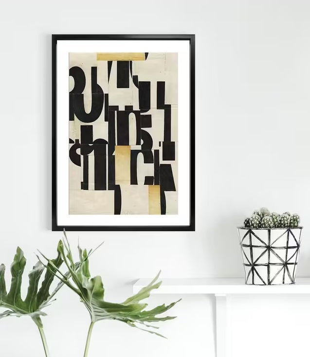 Brookpace Lascelles 'Type 2' Framed Art Print & Mount - 76 x 56cm - Black