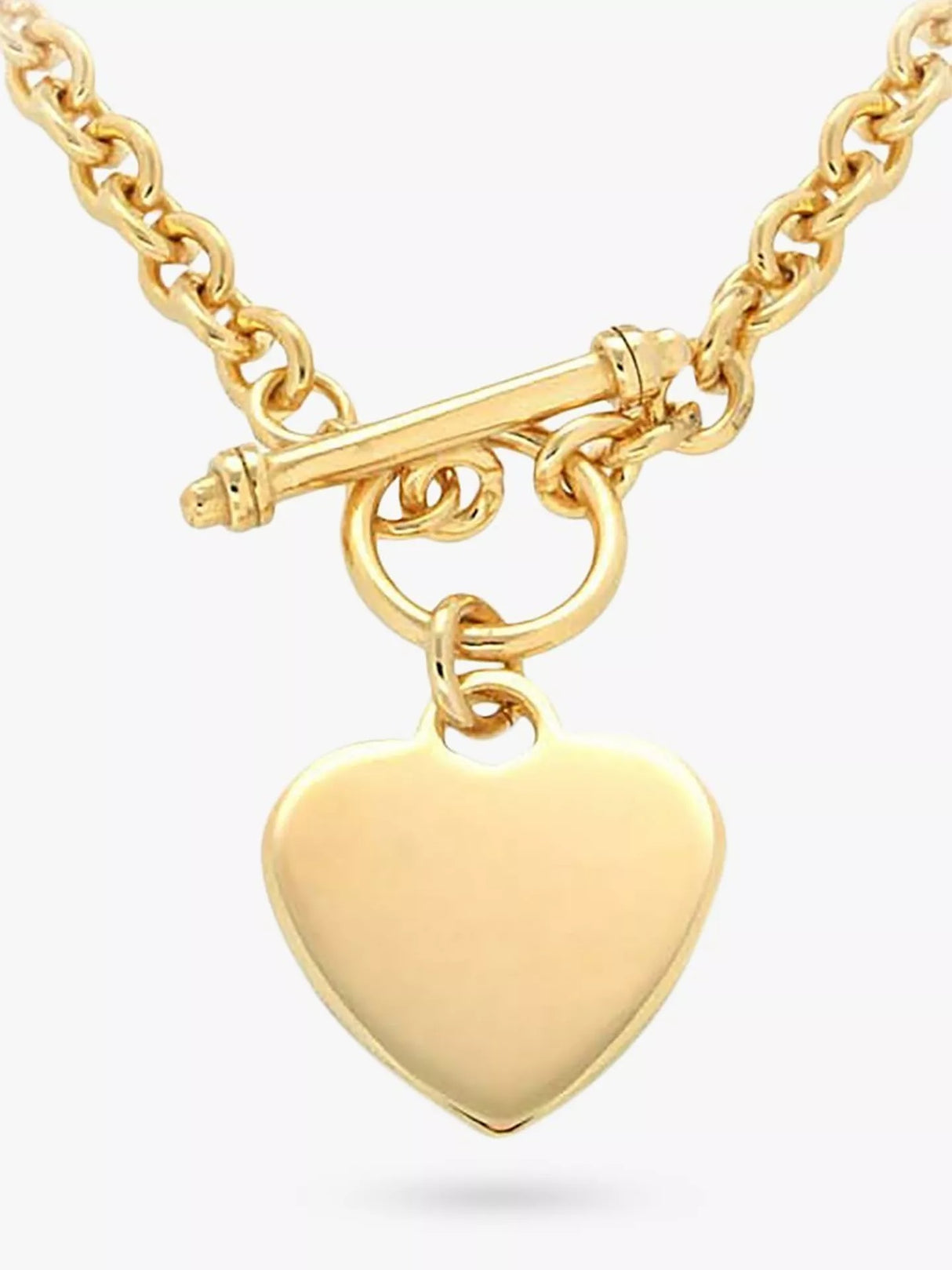 IBB Women's Chunky Chain Heart Necklace - Gold Plated Sterling Silver