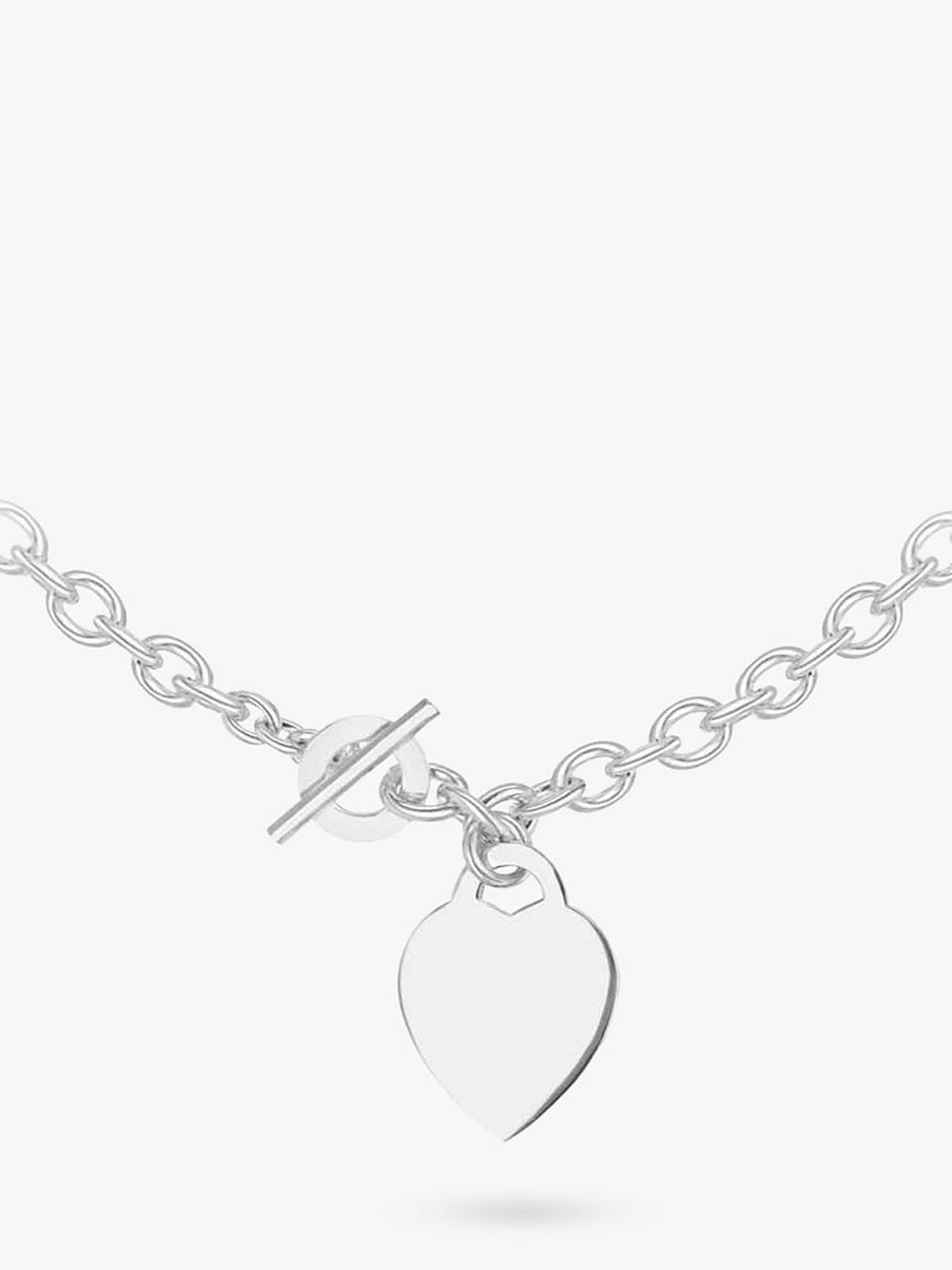 IBB Personalised Sterling Silver Heart Pendant And 41cm Link Necklace Silver