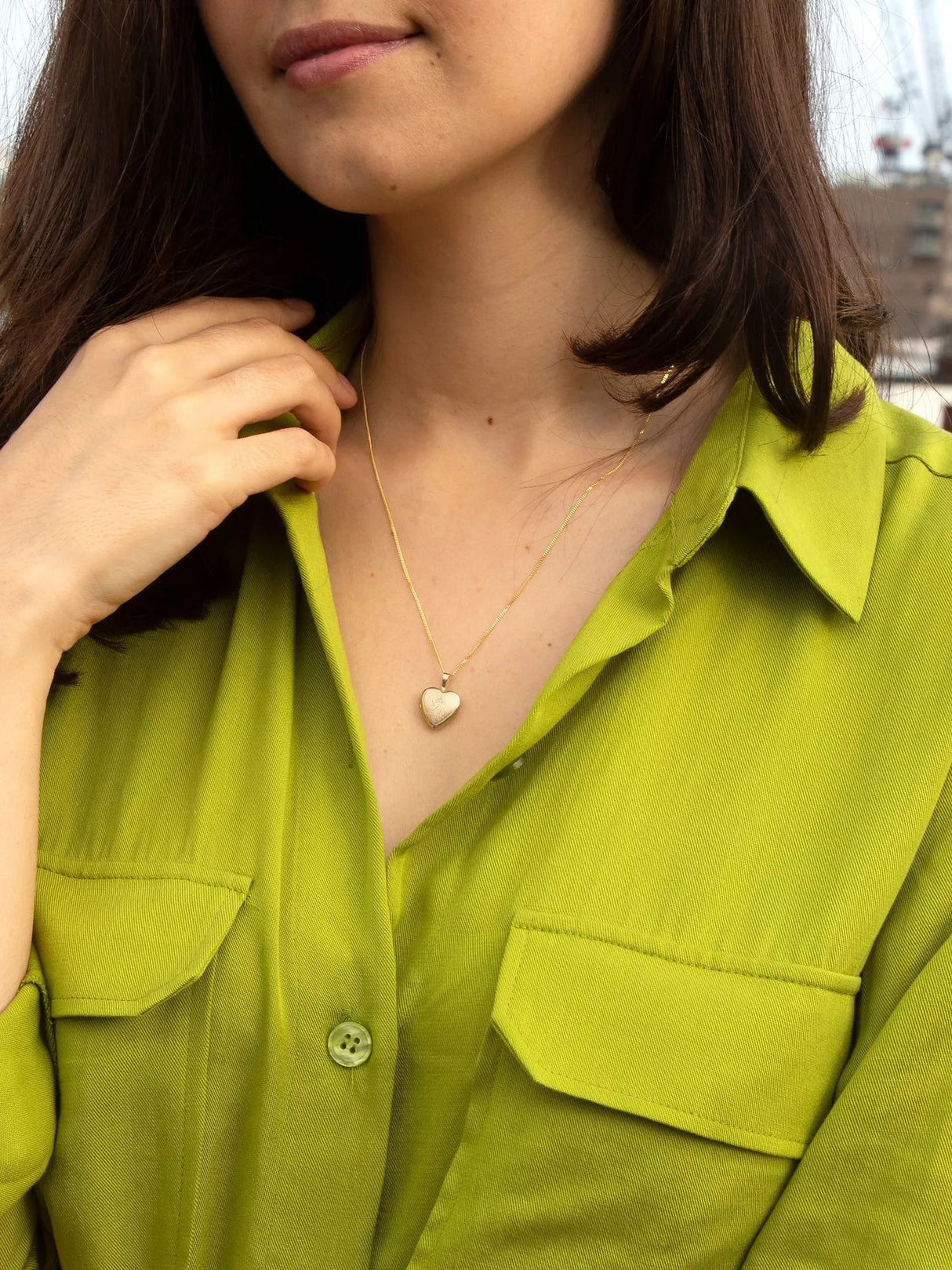 IBB 9ct Yellow Gold Etched St Christopher Heart Locket Pendant Necklace