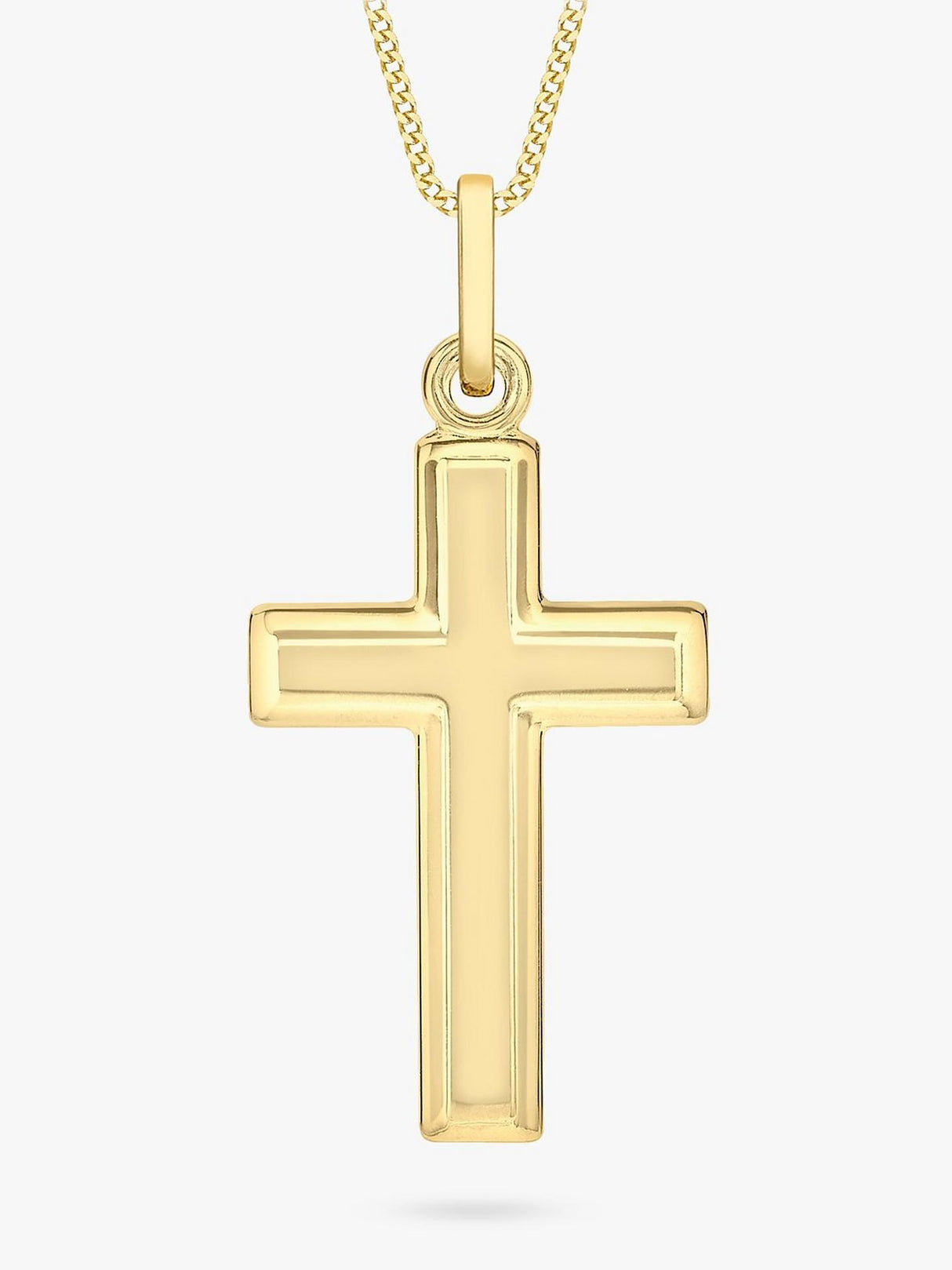 IBB 9ct Solid Yelloow Gold Simple Cross Design Pendant 46cm Necklace - Gold