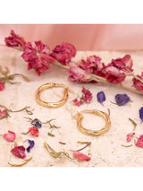 IBB Womens 18ct Solid Yellow Gold Hollow Twisted Tube Hoop Earrings - Gold