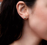 IBB Women's 18ct Yellow Gold 8mm Classic Polished Ball Stud Earrings - Gold