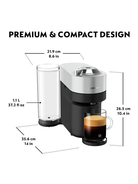 Nespresso by De'Longhi Vertuo Pop Plus Corded Coffee Pod Machine - Silver