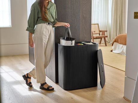 Joseph Joseph Tota Trio Luxe 90L Bamboo Laundry Basket 3 x 30L - Luxe Black