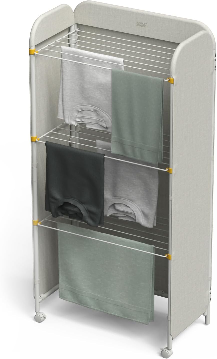 Joseph Joseph Eclipse Space‑Saving Drying Rack Folding Clothes Airer - Ecru