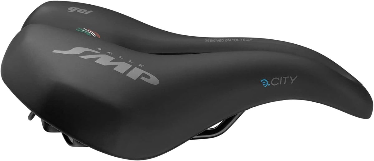 Selle SMP E-City Unisex Gel Saddle W233mm x L259mm - Black - Kazoop 