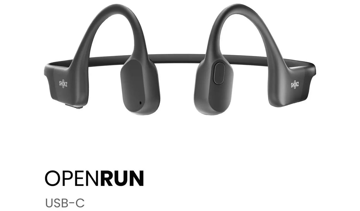 Shokz OpenRun Wireless Bluetooth USB-C IP67 Open-Ear Headphones - Black