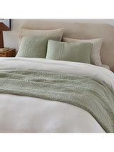 West Elm Reflections Cotton Matelasse Bedspread W234 x D224 cm - Light Green