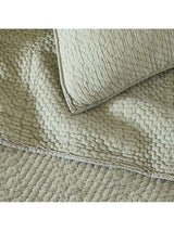 West Elm Reflections Cotton Matelasse Bedspread W234 x D224 cm - Light Green