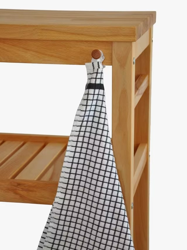 John Lewis Beech Wood 2 Tier Butcher's Trolley Kitchen Organiser - Natural