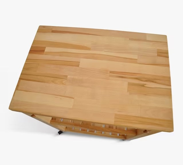 John Lewis Beech Wood 2 Tier Butcher's Trolley Kitchen Organiser - Natural