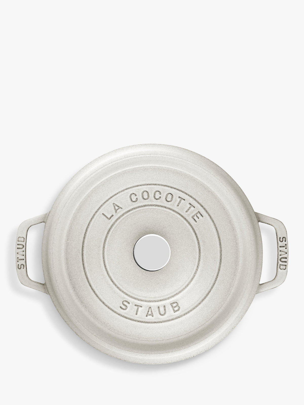 STAUB Round Cocotte 6.7L Enamelled Cast Iron Casserole 28cm - White Truffle