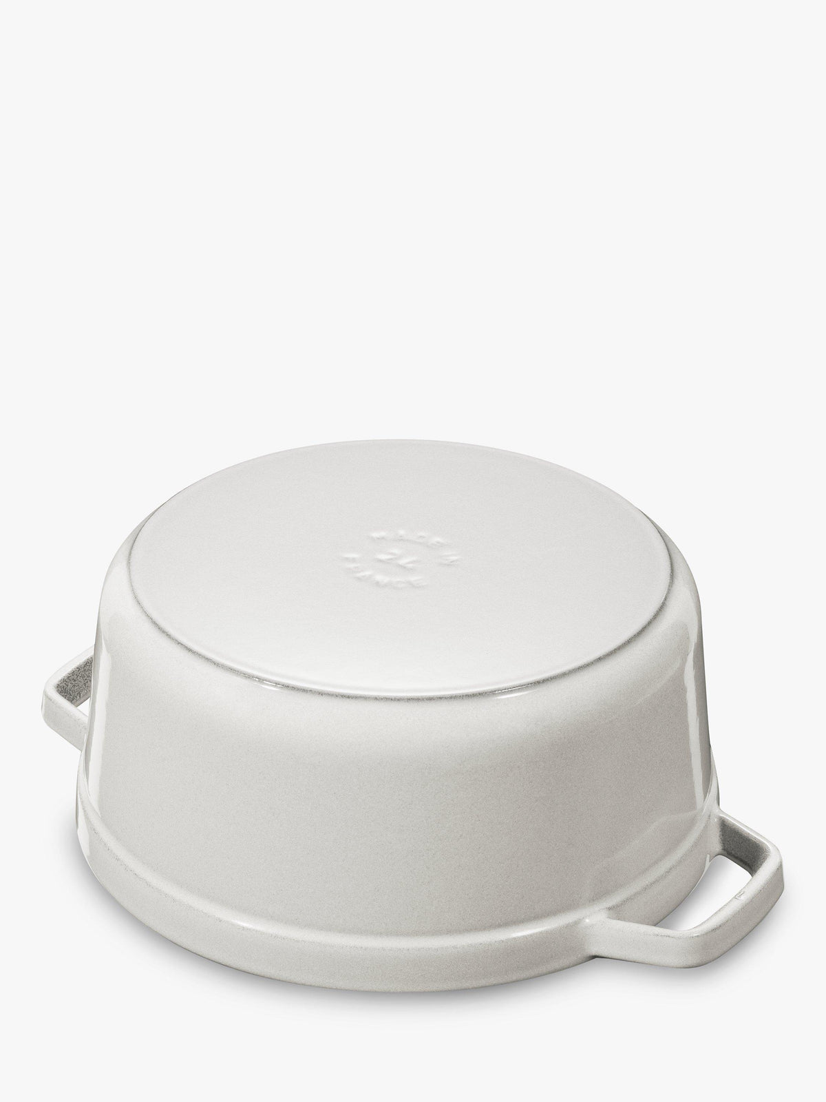 STAUB Round Cocotte 6.7L Enamelled Cast Iron Casserole 28cm - White Truffle