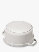 STAUB Round Cocotte 6.7L Enamelled Cast Iron Casserole 28cm - White Truffle