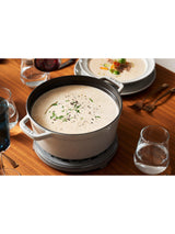 STAUB Round Cocotte 6.7L Enamelled Cast Iron Casserole 28cm - White Truffle