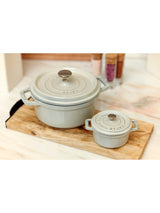 STAUB Round Cocotte 6.7L Enamelled Cast Iron Casserole 28cm - White Truffle