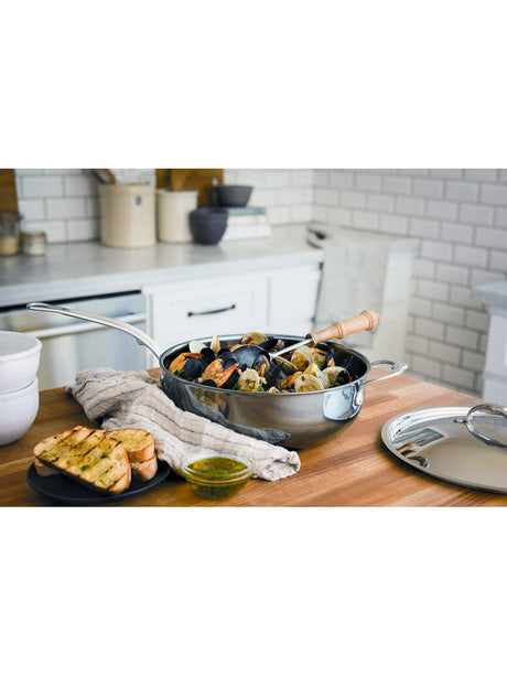 Hestan NanoBond Stainless Steel Saute Pan with Helper Handle & Lid 30cm