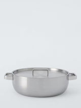 John Lewis 5-Ply Thermacore Stainless Uncoated Chef's Cooking Pan & Lid 28cm A