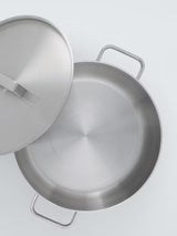 John Lewis 5-Ply Thermacore Stainless Uncoated Chef's Cooking Pan & Lid 28cm A