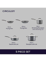 Circulon Scratch Defense Non-Stick Aluminium Cookware 5 Piece Pan Set