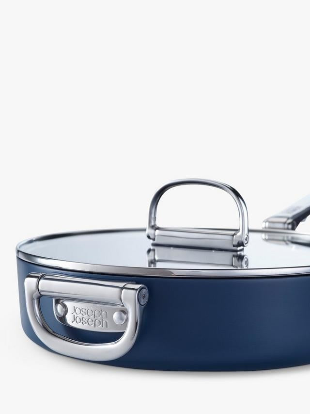 Joseph Joseph Folding Handle 28cm Aluminium Non-Stick Saute Pan & Lid - Navy
