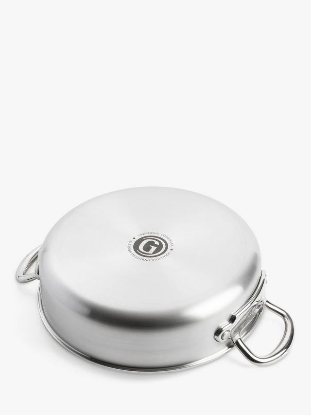 GreenPan Premiere Stainless Steel Ceramic Non-Stick Casserole & Lid 26cm