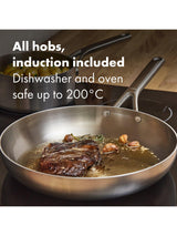 OXO Mira Tri-Ply StainlessSteel Uncoated Frying Pan 30cm Induction Oven Safe