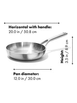 OXO Mira Tri-Ply StainlessSteel Uncoated Frying Pan 30cm Induction Oven Safe