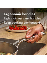 OXO Mira Tri-Ply Uncoated Steel Fry Pan Set - 20cm & 26cm - Stainless Steel