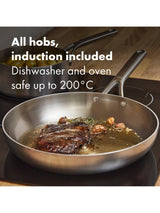 OXO Mira Tri-Ply Uncoated Steel Fry Pan Set - 20cm & 26cm - Stainless Steel