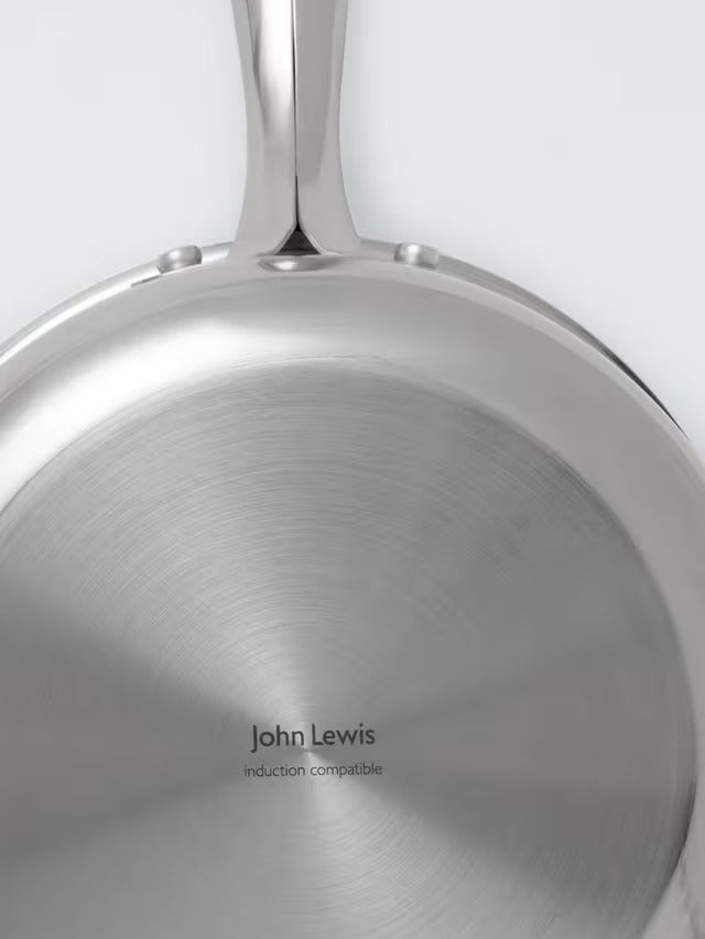 John Lewis 'The Pan' Stainless Steel Uncoated Saucepan & Lid Set 3 Piece