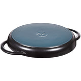 STAUB Cast Iron Barbecue-Style Round Pure Oven Grill Pan - Black Size 26 cm