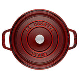 STAUB Cocotte Round Cast Iron Hob-Safe Casserole - Grenadine - 24cm -  3.8L