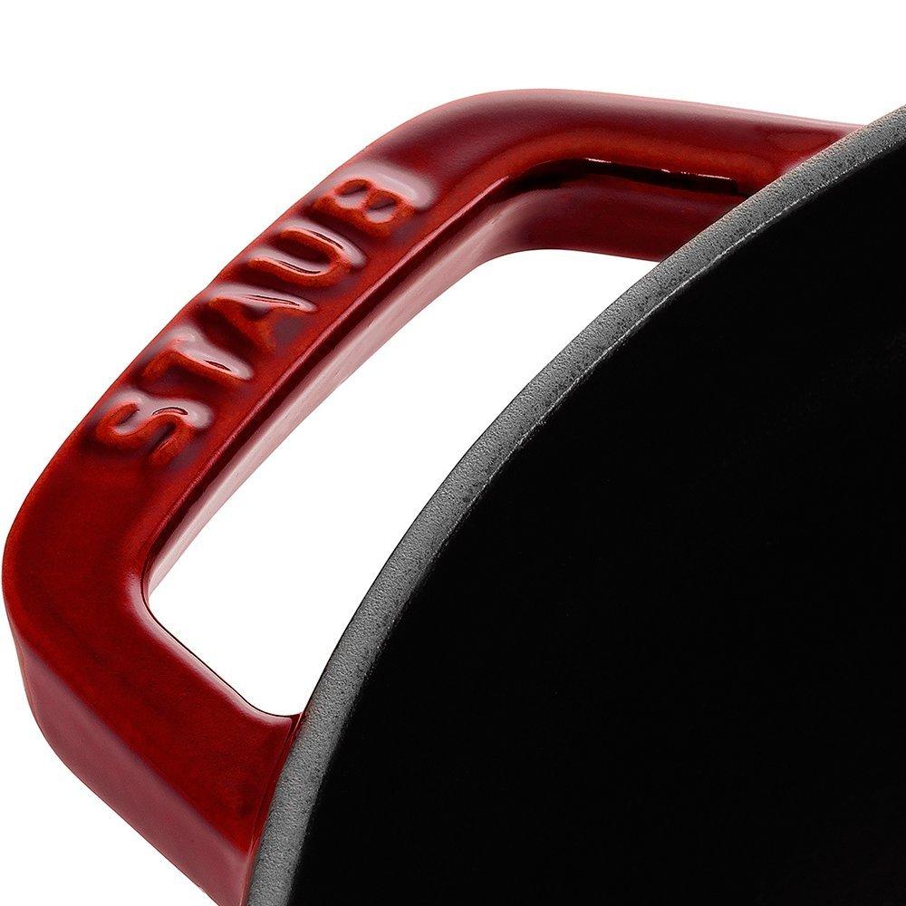 STAUB Cocotte Round Cast Iron Hob-Safe Casserole - Grenadine - 24cm -  3.8L