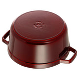 STAUB Cocotte Round Cast Iron Hob-Safe Casserole - Grenadine - 24cm -  3.8L