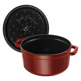 STAUB Cocotte Round Cast Iron Hob-Safe Casserole - Grenadine - 24cm -  3.8L