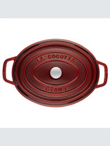 STAUB Cocotte Oval Cast Iron 31cm Oven Safe Casserole Pan - Grenadine Red