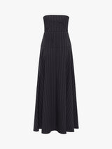 St Agni Strapless Rouleau Unlined Women's Maxi Dress - Size Medium - Navy