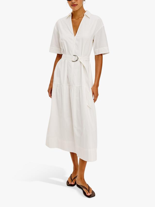 Rails Richmond Cotton Blend Short Sleeve Shirt Midi Dress Size XS - White