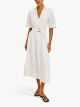 Rails Richmond Cotton Blend Short Sleeve Shirt Midi Dress Size XS - White