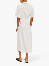Rails Richmond Cotton Blend Short Sleeve Shirt Midi Dress Size XS - White