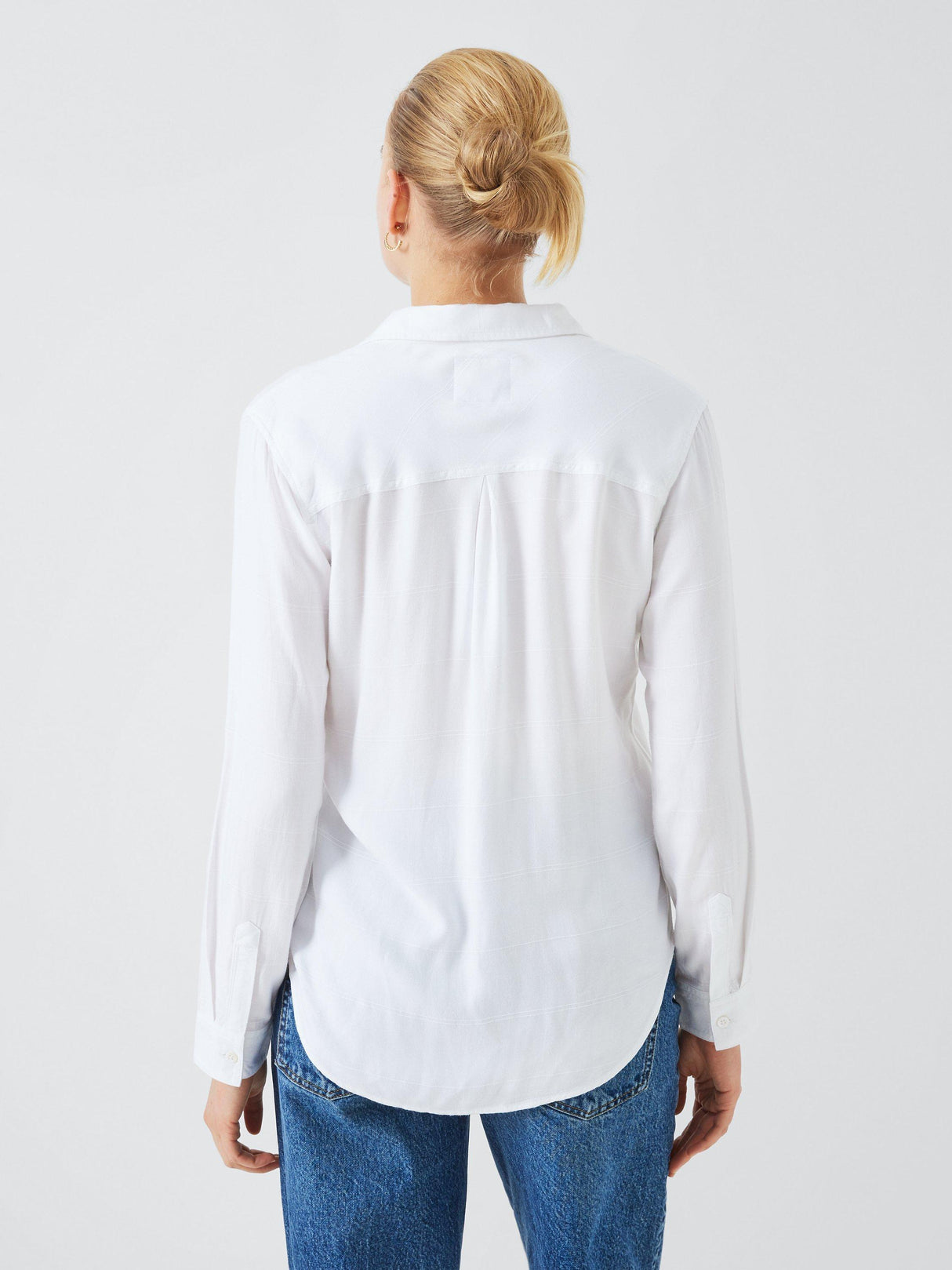 Rails Hunter Women's Long Sleeve Plain Casual Collared Shirt - Ivory - Large