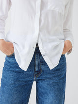 Rails Hunter Women's Long Sleeve Plain Casual Collared Shirt - Ivory - Large