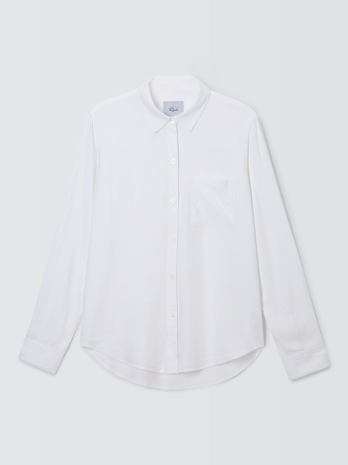 Rails Hunter Women's Long Sleeve Plain Casual Collared Shirt - Ivory - Large