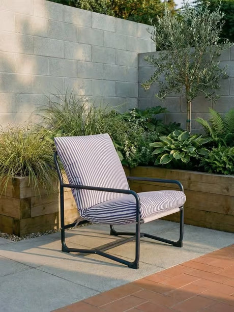 John Lewis Marcy Sling Shower-Resistant Cushion Single Garden Chair - Navy