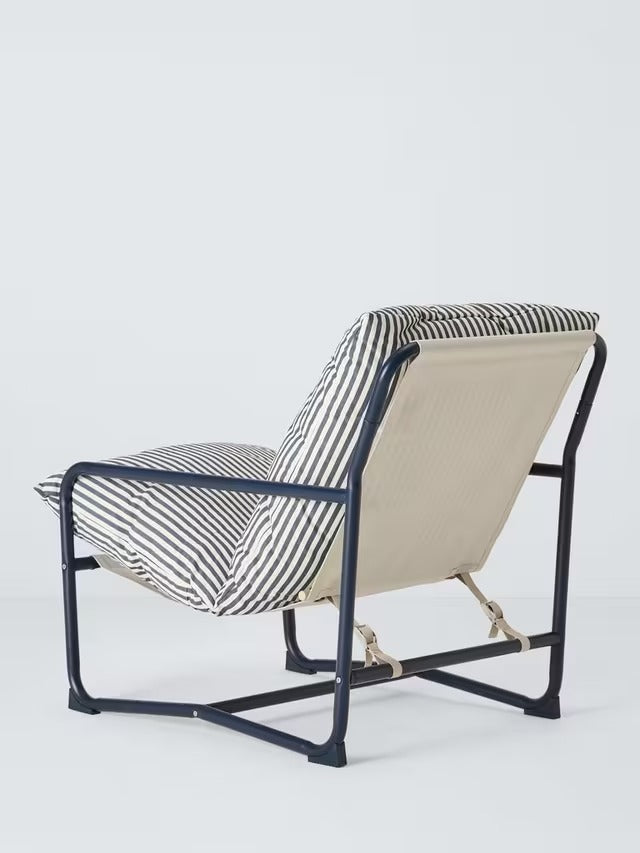 John Lewis Marcy Sling Shower-Resistant Cushion Single Garden Chair - Navy